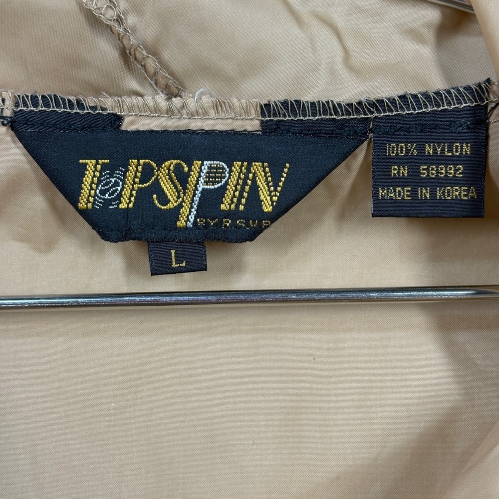 Vintage TopSpin By RSVP Anorak Windbreaker Pullover Jacket Men L Tan USA‎ 80s - Picture 4 of 13